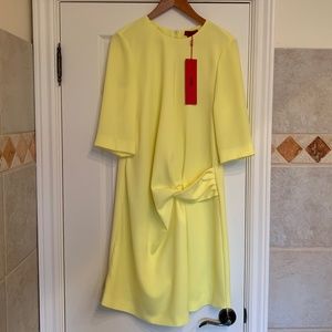 NWT💛 Hugo Boss Shift Dress, Pale Yellow, Size 42/USA10